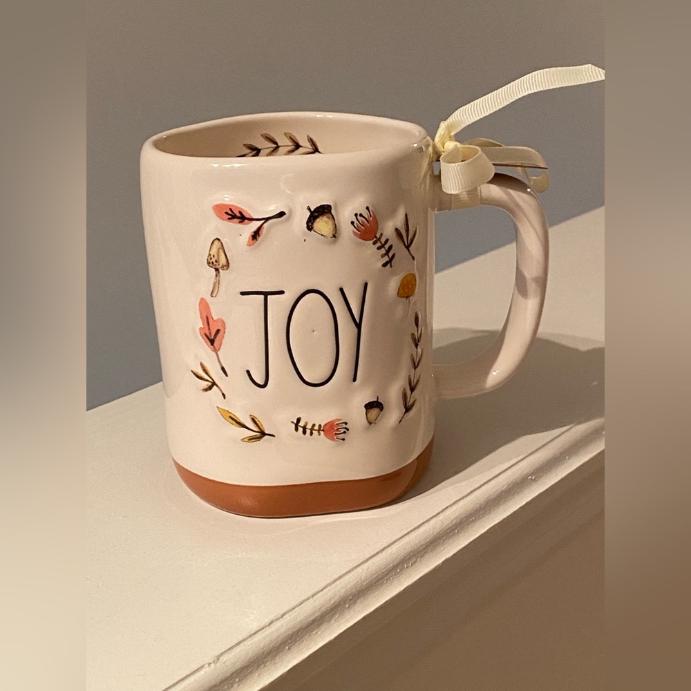 Rae Dunn Artisan Collection Ceramic  Joy Floral Mug Perfect for Fall NWT